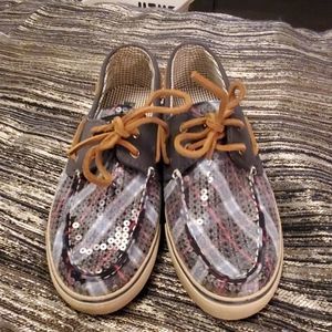Plaid and sequin Sperry Top-siders
